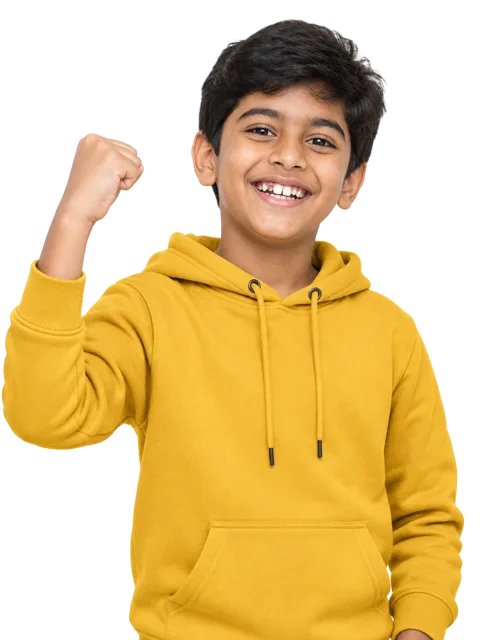 Happy boy celebrating